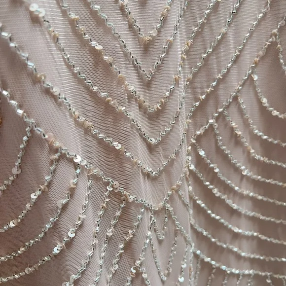 NWT Stunning Adrianna Papell Blush Beaded Dress - Picture 8 of 8